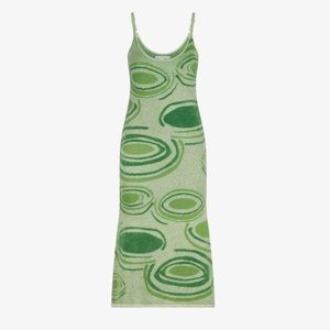 HOUSE OF SUNNY GREEN HOCKNEY MIDI DRESS